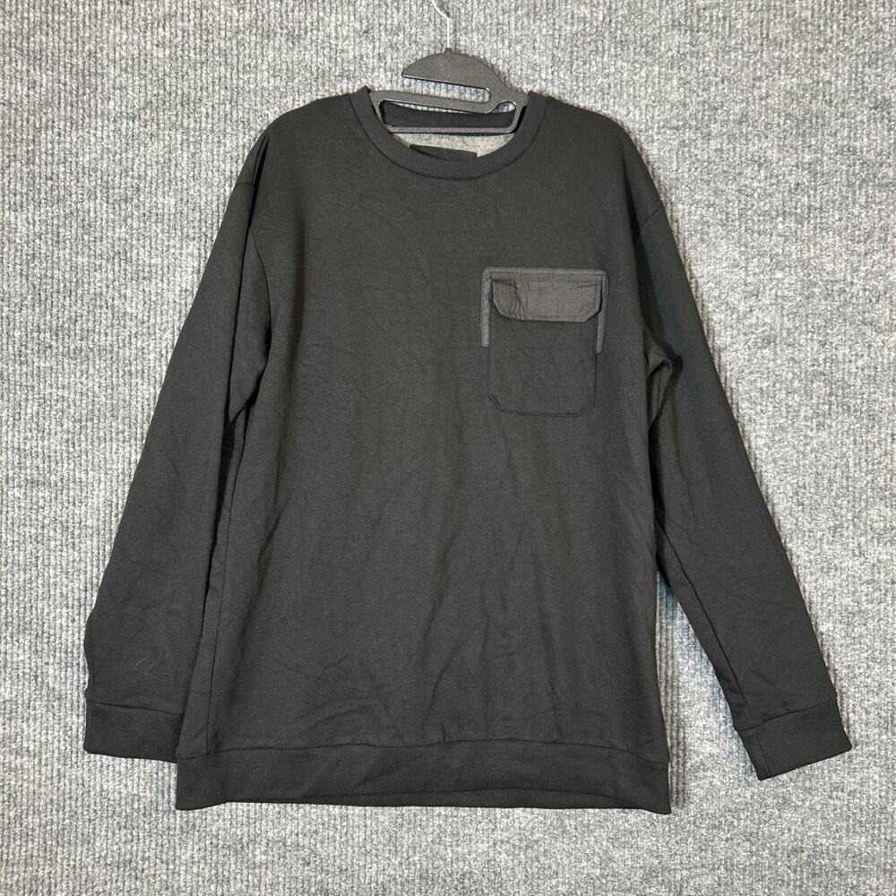 NOMAD Men's Pocket Crewneck Sweatshirt Black Sz Large Casual Pullover